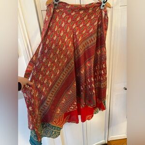 Silk wrap skirt